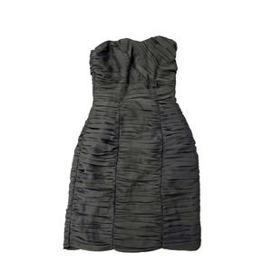 BRAND NEW H&M Gray Strapless Ruched Pleated Fitted Cocktail Dress Sweetheart Y2K